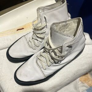 Converse All Star AS Quantum White Leather High Top 153647C Lace-Up Mens 11